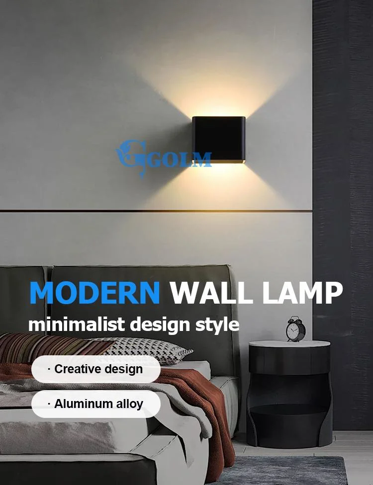 Square Waterproof IP65 Wall Lamps Aluminum up and Down LED Wall Light